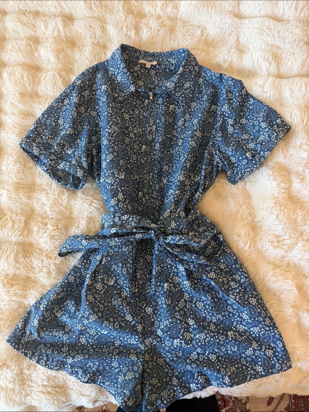 Blue Paisley Romper